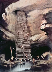 De afgrond van Bolonchen, staat Campeche, Mexico, 1844
